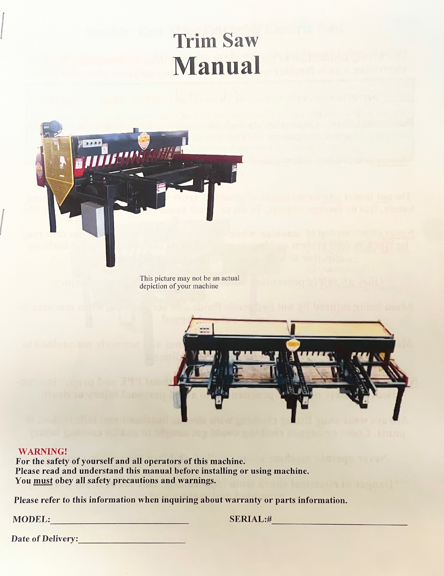 Trim Saw Owners Manual
