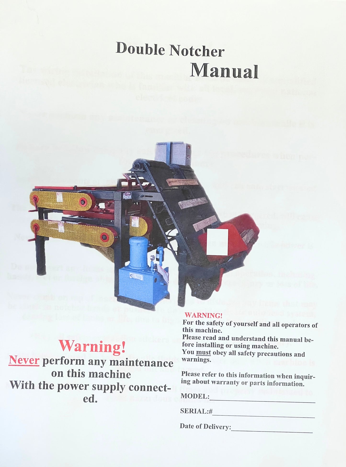 Double Notcher Owners Manual